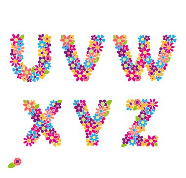 Floral letters clipart