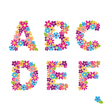 Floral letters clipart