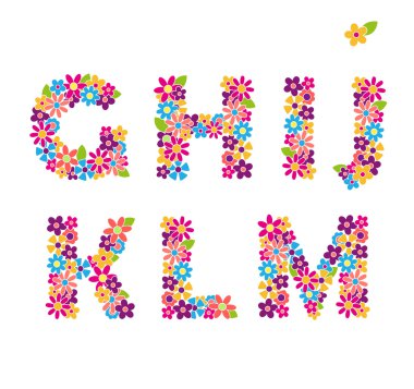 Floral letters clipart