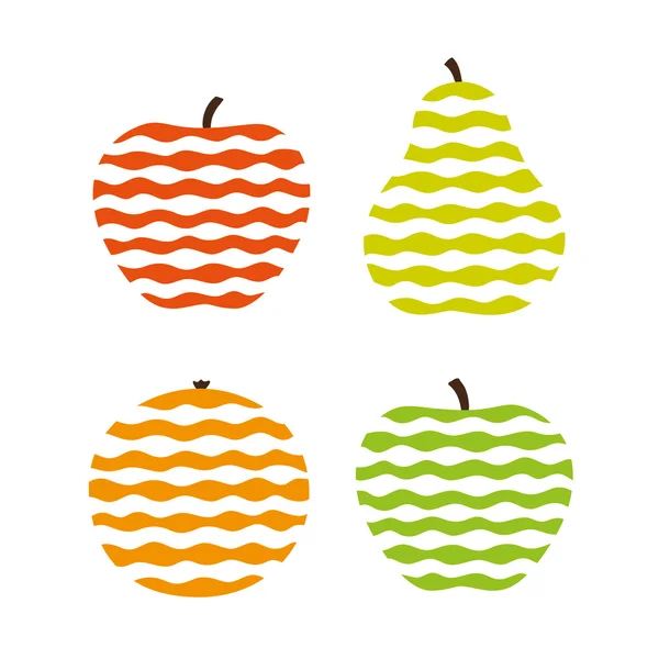 Stylized fruits — Stock Vector