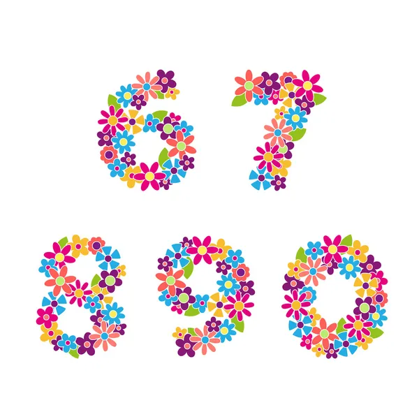 Floral numbers — Stock Vector