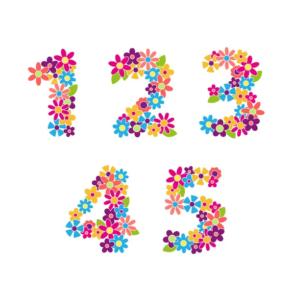 Floral numbers — Stock Vector