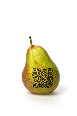 Pear with qr code clipart