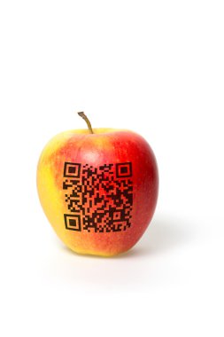 Apple with qr code clipart