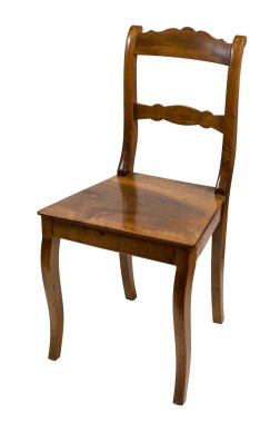 Antique chair made of cherry wood from the Biedermeier time clipart