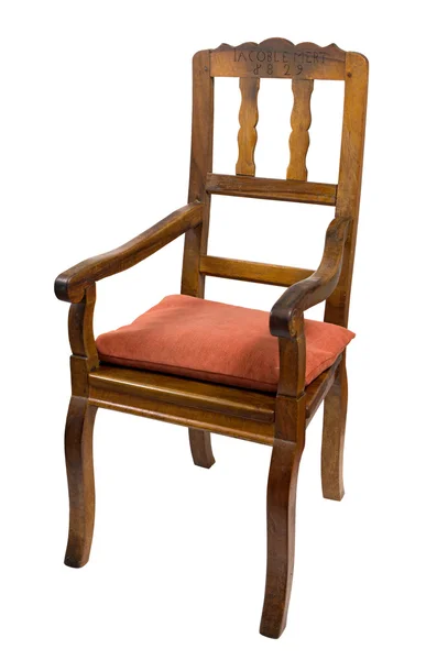 Antyczne krzesło wykonane z drewna orzechowego od momentu biedermeier — Zdjęcie stockowe