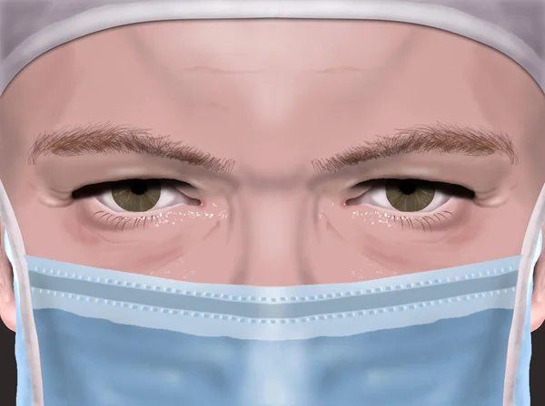 Ritratto primo piano di un chirurgo con maschera — Foto Stock