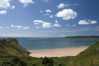 oxwich bay - gower Yarımadası. Galler