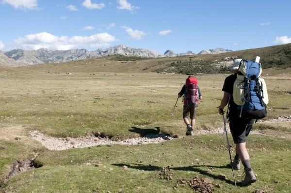 stock image Trekkers on the GR20 - Corsica