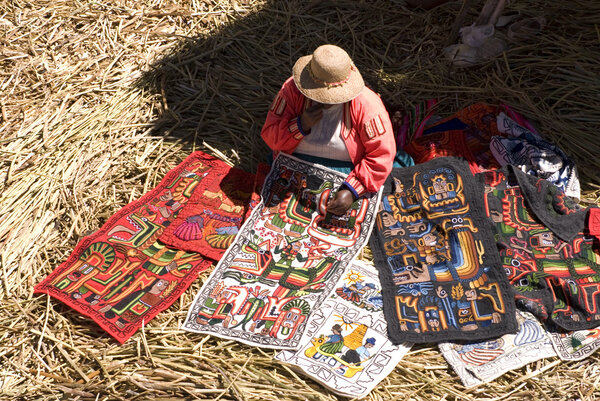 Peruvian dressmaker - Titicaca Lake - Peru