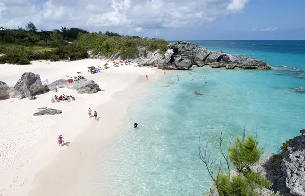Playa en Horshoe bay Bermudas Imagen de stock