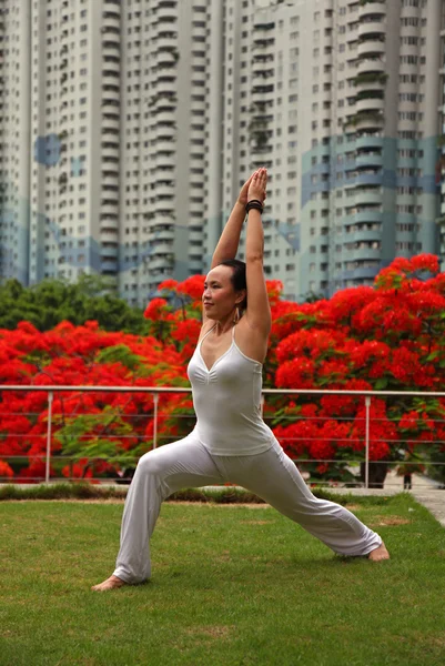 Yoga hoge longe — Stockfoto