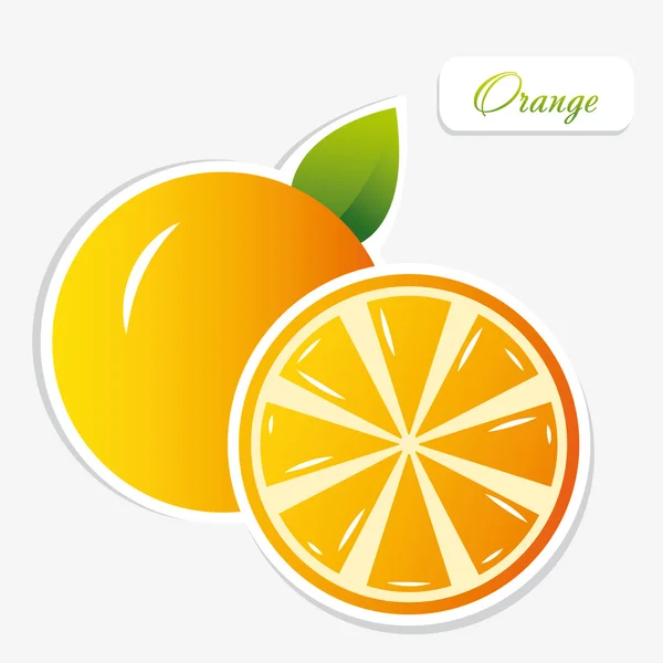 Orange Aufkleber — Stockvektor