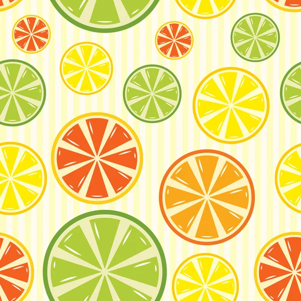 stock vector Seamless background with lemon, lime, orange and grapefruit