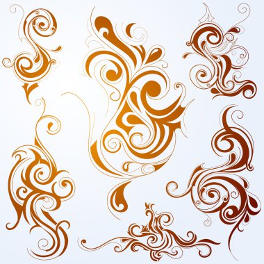 Set of retro swirls clipart