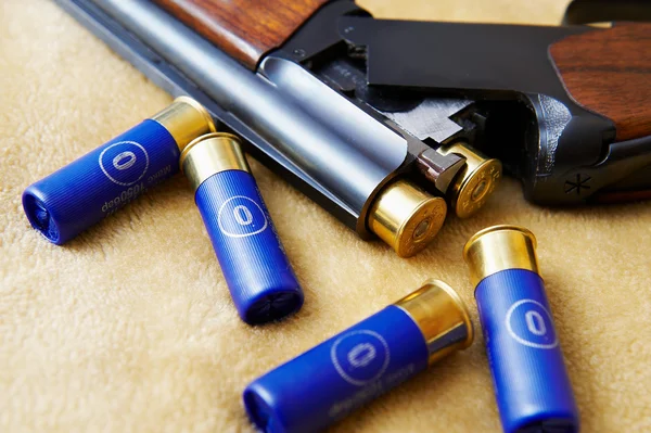 stock image Cartridges in a gun trunk