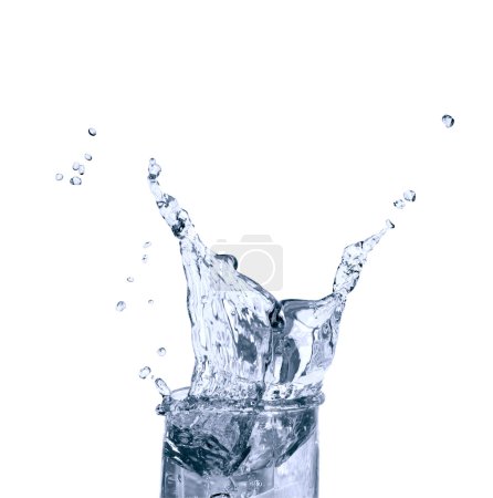 Éclaboussures d'eau sur blanc 