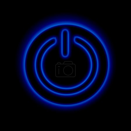 Bouton d'alimentation sur fond noir 
