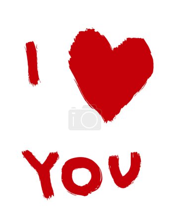 Inscription I LoveYou avec un cœur abstrait 