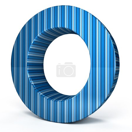 Lettre bleue sur fond blanc