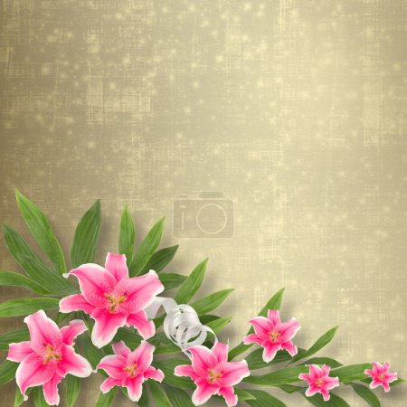 Carte de félicitations ou d'invitation avec bouquet de fleurs 