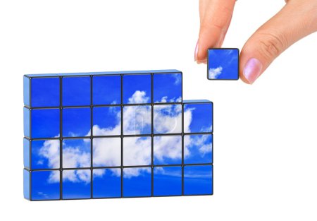 Puzzle main et ciel (ma photo) 