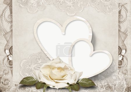 Carte d'amour vintage avec des roses 
