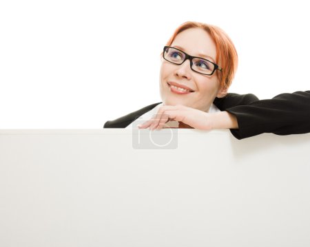 Femme d'affaires tenant vide 