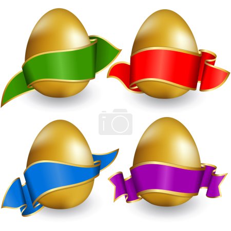 Collection oeuf de Pâques avec ruban 