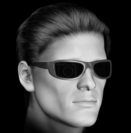 Homme aux lunettes de soleil sombres 