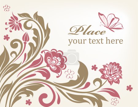 Fond floral vectoriel avec des fleurs décoratives 