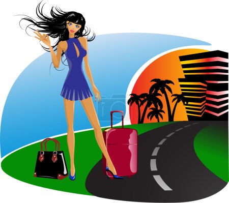 la fille sur son voyage 