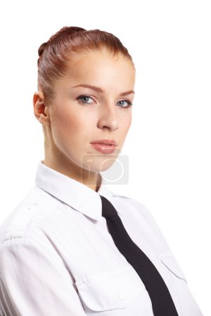 femme d'affaires isolée sur fond blanc