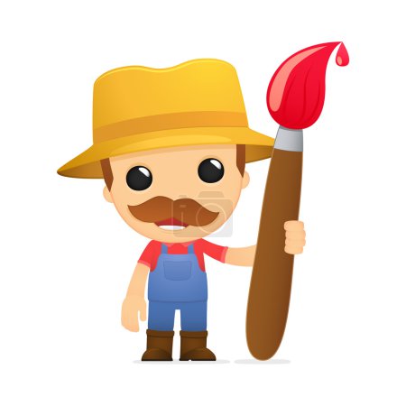 drôle dessin animé agriculteur 