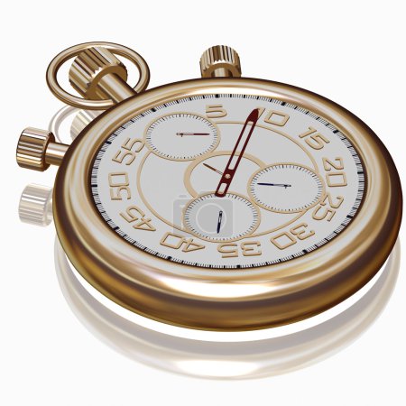 Gold sport Chronomètre sur blanc 