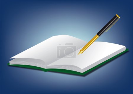 Stylo vectoriel et illustration de livre 