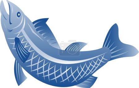 Truite poisson sautant 