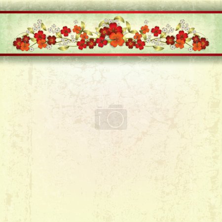 abstrait fond grunge avec des fleurs de printemps 