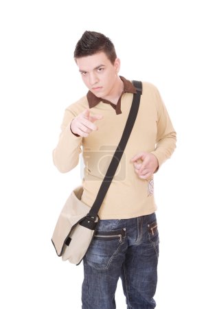 Casual gars isolé sur fond blanc 