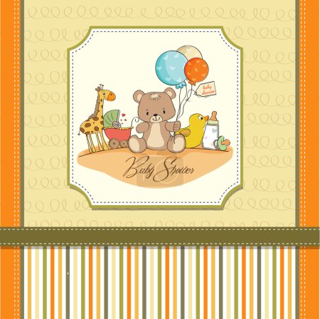 carte de douche bébé avec jouets