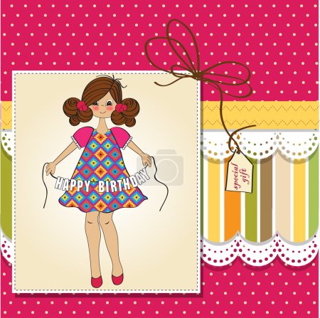Petite fille mignonne vous souhaitant un joyeux anniversaire 