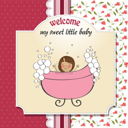 carte de douche bébé fille délicate