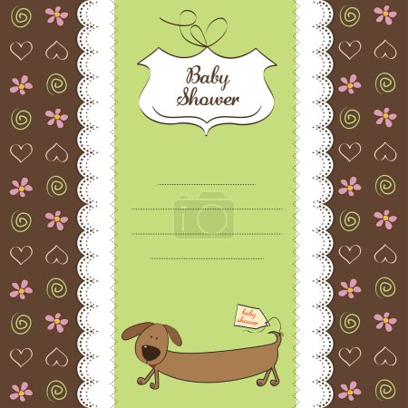 drôle de carte de douche bébé avec chien long