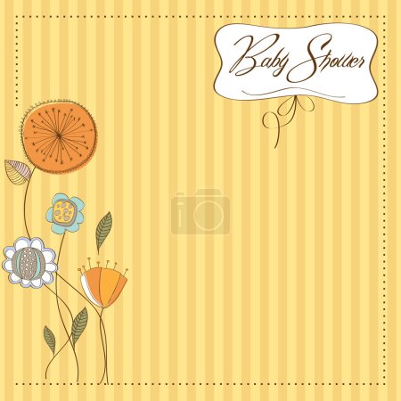 Carte de douche bébé avec fleurs 