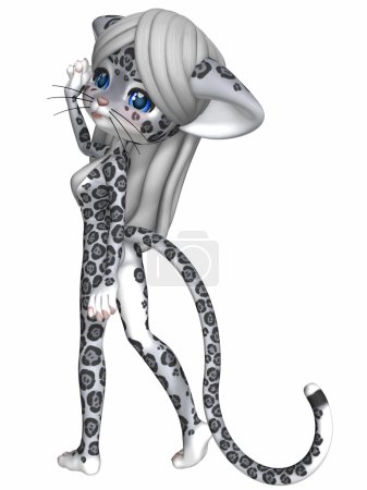 Mignon léopard des neiges - Toon Figure 