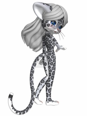 Mignon léopard des neiges - Toon Figure 
