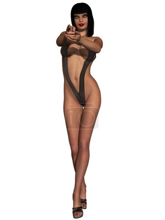 Belle jeune femme avec des vêtements sexy 