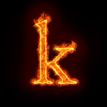 Alphabets de feu, petite lettre k 
