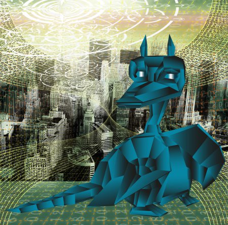 Dragon-symbole fantastique bleu foncé 2012 Nouvel An .