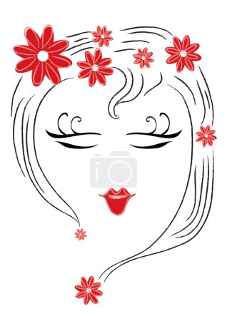belle visage de fille simple 